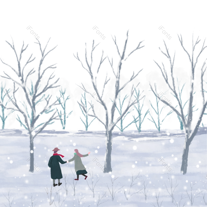 卡通图片,插画元素,雪景PNG,下雪免抠素材